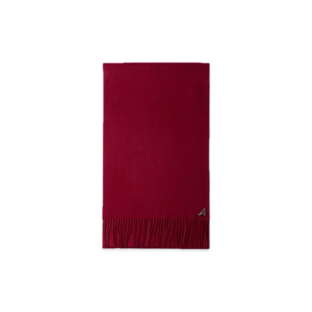 PRADA Silk x Cashmere Scarf "Wine Red"