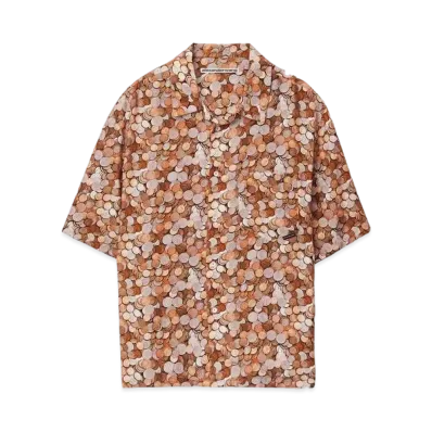 Alexander Wang Washed Cupro Coin Camp Shirt "Copper"