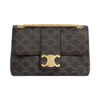 CELINE Medium Victoire Bag In Triomphe Canvas "Tan"