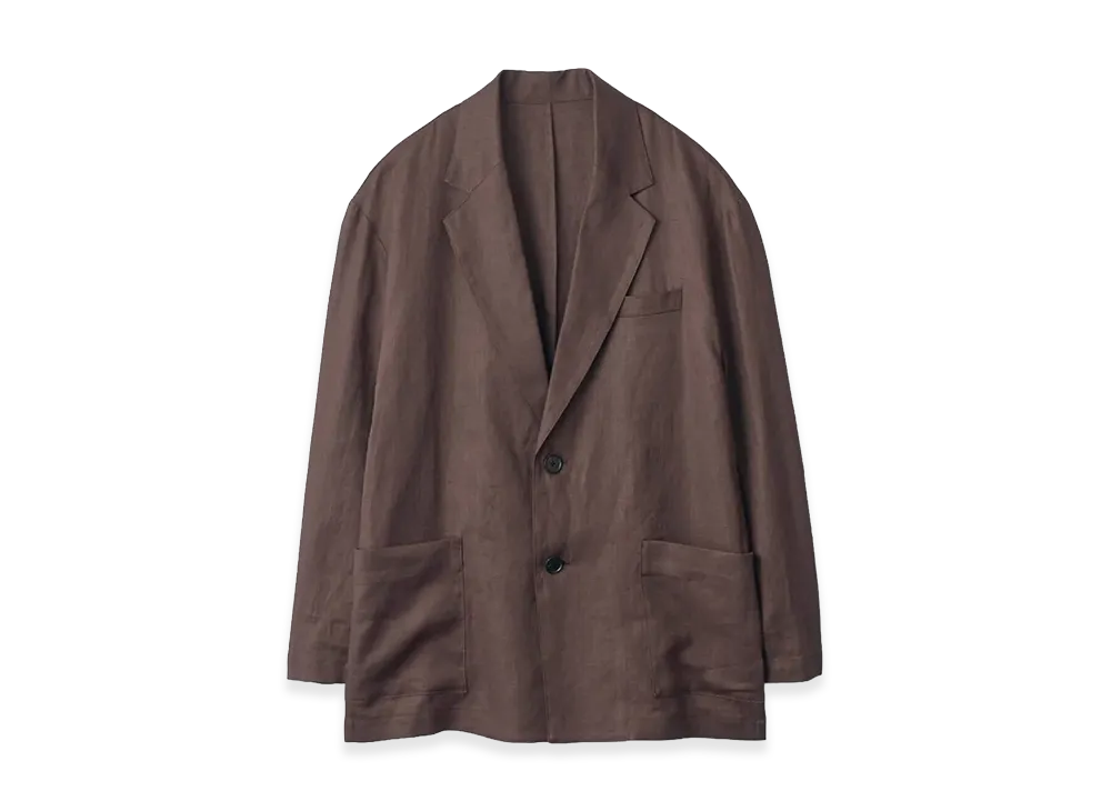 ssstein Light Linen Easy Single Breasted Jacket "Brown"