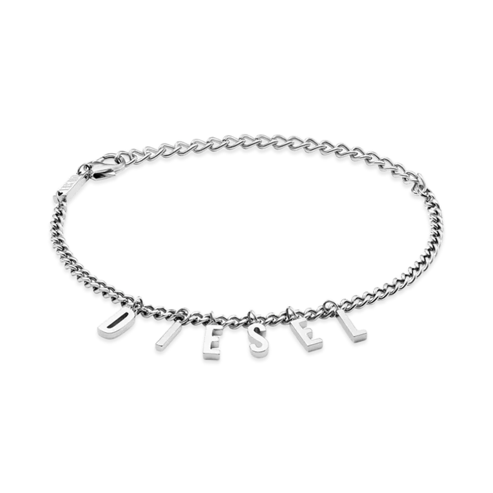 Diesel Dx1493 Stainless Steel Chain Bracelet Anklet "Silver"