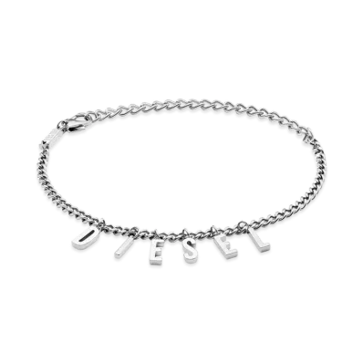 Diesel Dx1493 Stainless Steel Chain Bracelet Anklet "Silver"
