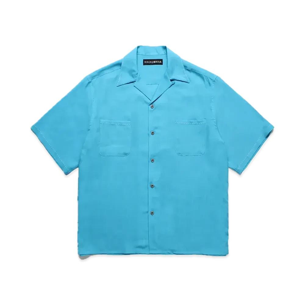 WACKO MARIA 50'S Open Collar Shirt "Blue"
