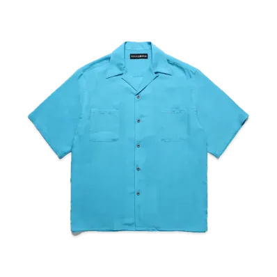 WACKO MARIA 50'S Open Collar Shirt "Blue"