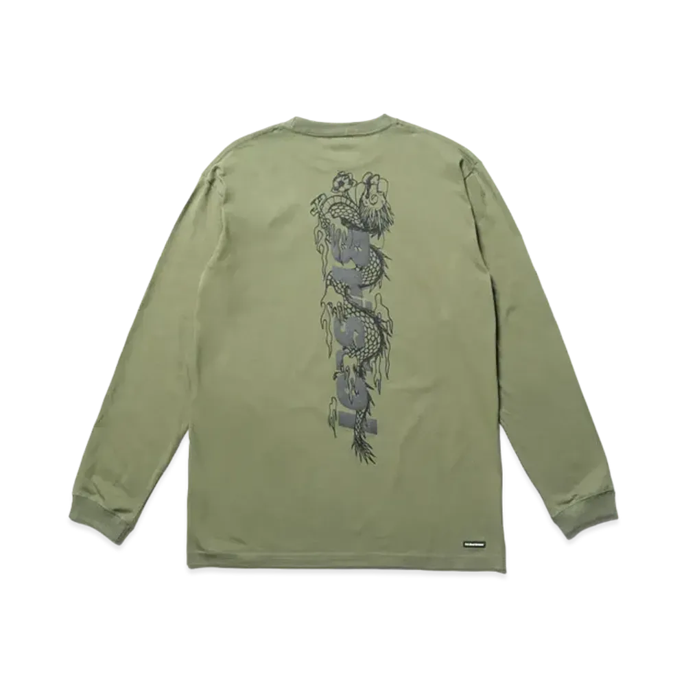 F.C.Real Bristol Year Of The Dragon Dragon Team L/S Tee "Khaki"