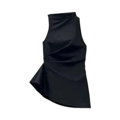 Alexander McQUEEN Asymmetric Gathered Top "Black"