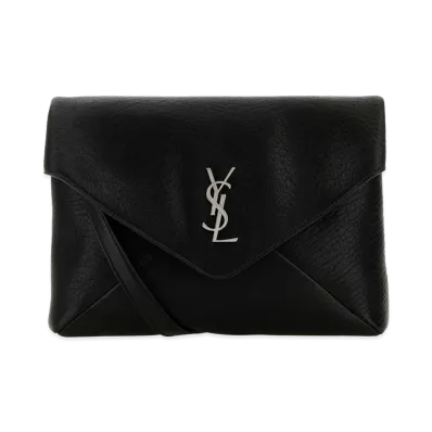 Saint Laurent Leather Cassandra Clutch "Black"