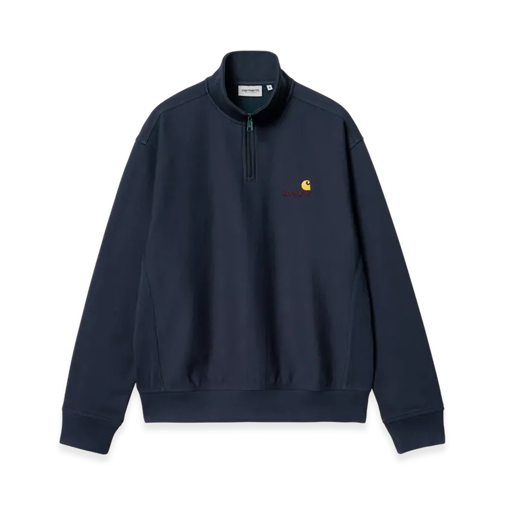 Carhartt WIP Half Zip American Script Sweatshirt "Air Force Blue"