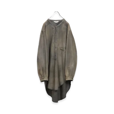 ANCELLM Chambray Long Shirt Dress "Black"