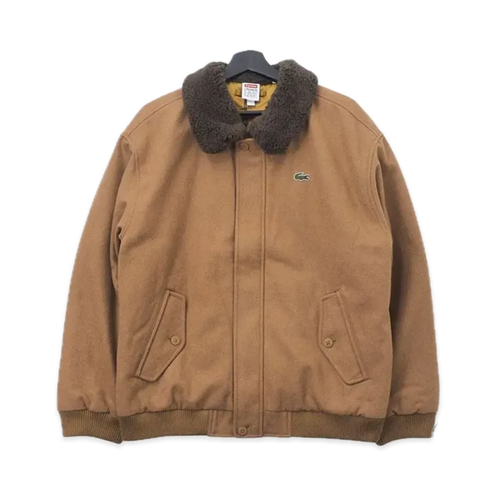 Supreme x LACOSTE Wool Bomber Jacket "Tan"