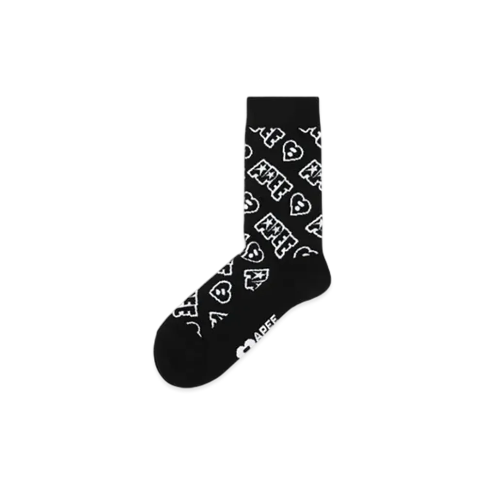 A BATHING APE APEE Jacquard Graphic Socks #1 "Black"