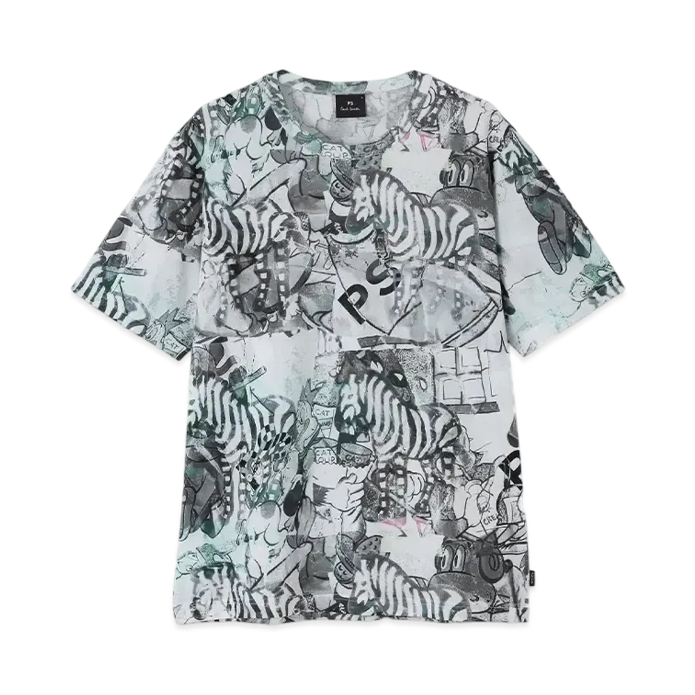 Paul Smith Collage Zebra Cut And Sew "Gray"