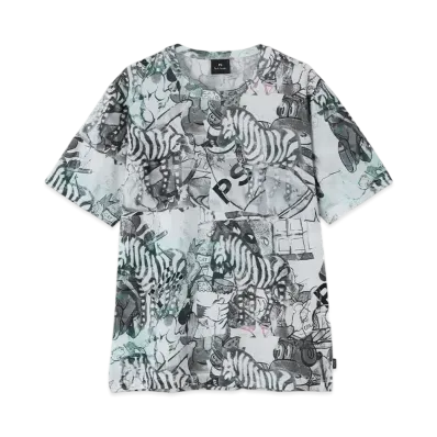 Paul Smith Collage Zebra Cut And Sew "Gray"