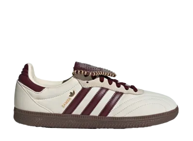 adidas Women's Samba Long Tongue "Cream White/Maroon/Gold Metallic"