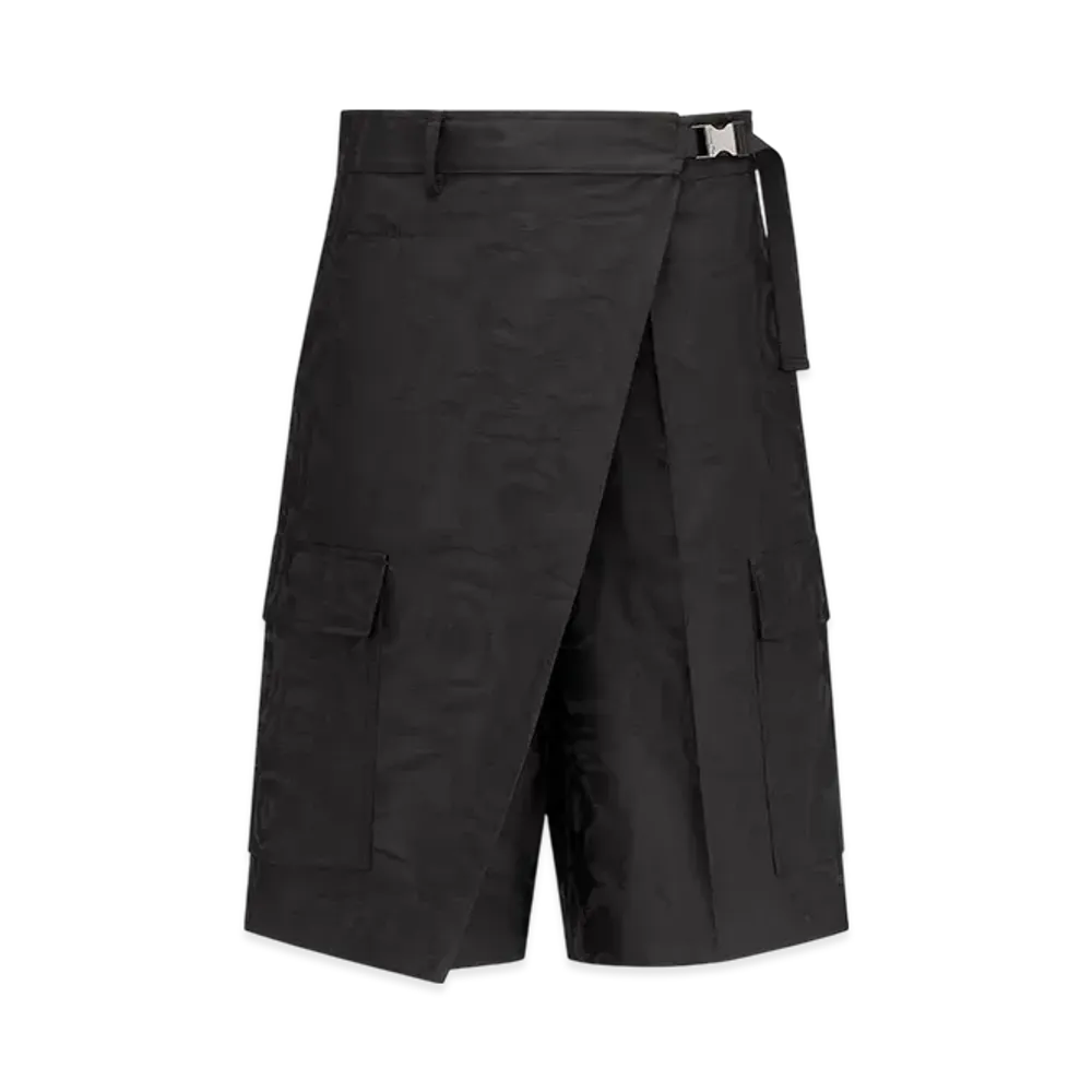 Dior Women's Cargo Wrap Bermuda Shorts Technical Moire "Black"