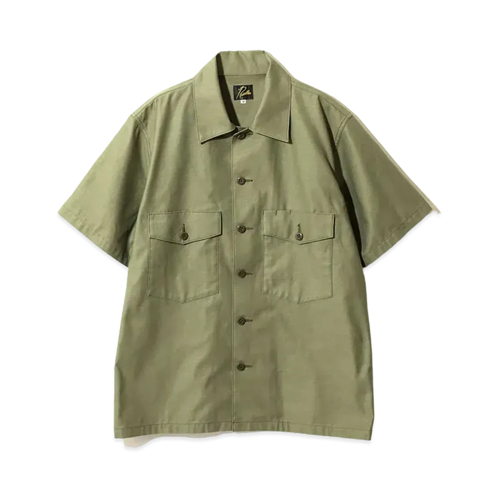 Needles S/S Fatigue Shirt Back Sateen "Khaki"