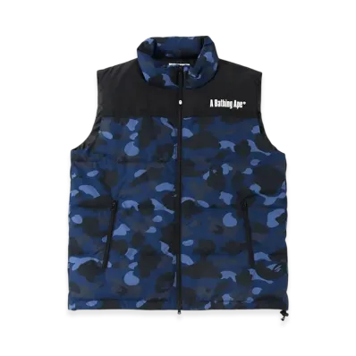 A BATHING APE Color Camo Down Vest "Navy"