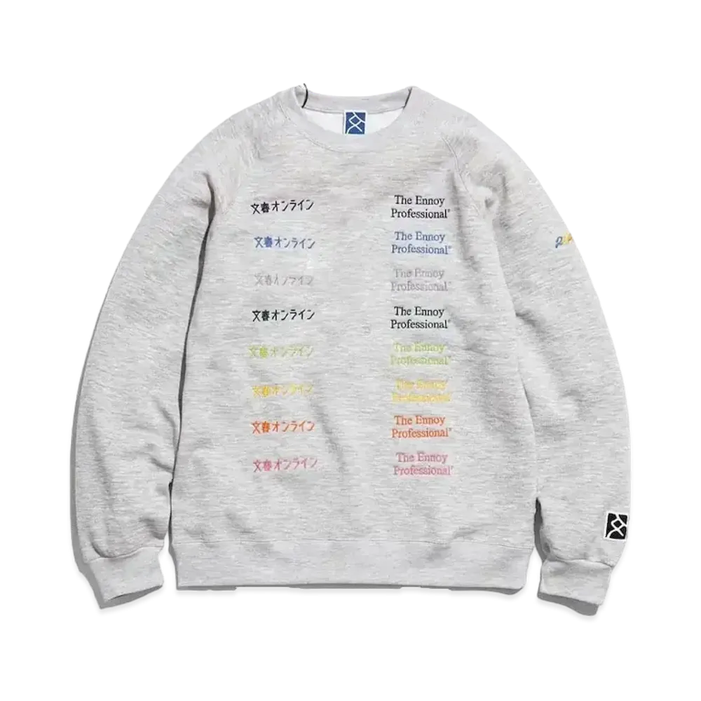 ENNOY x Bunshun Online 21SS Sweat Crewneck "Grey/Multi" SS21BRENCT08NTL