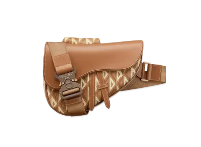 Dior Saddle Bag CD Diamond Canvas & Smooth Calfskin "Coffee"