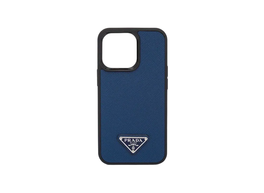 PRADA Saffiano Leather iPhone 13 Pro Max Cover "Blue"