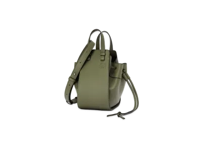 LOEWE Mini Hammock Drawstring In Classic Calfskin "Avocado Green"