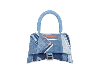 BALENCIAGA Women's Hourglass Small Top Handle "Blue"