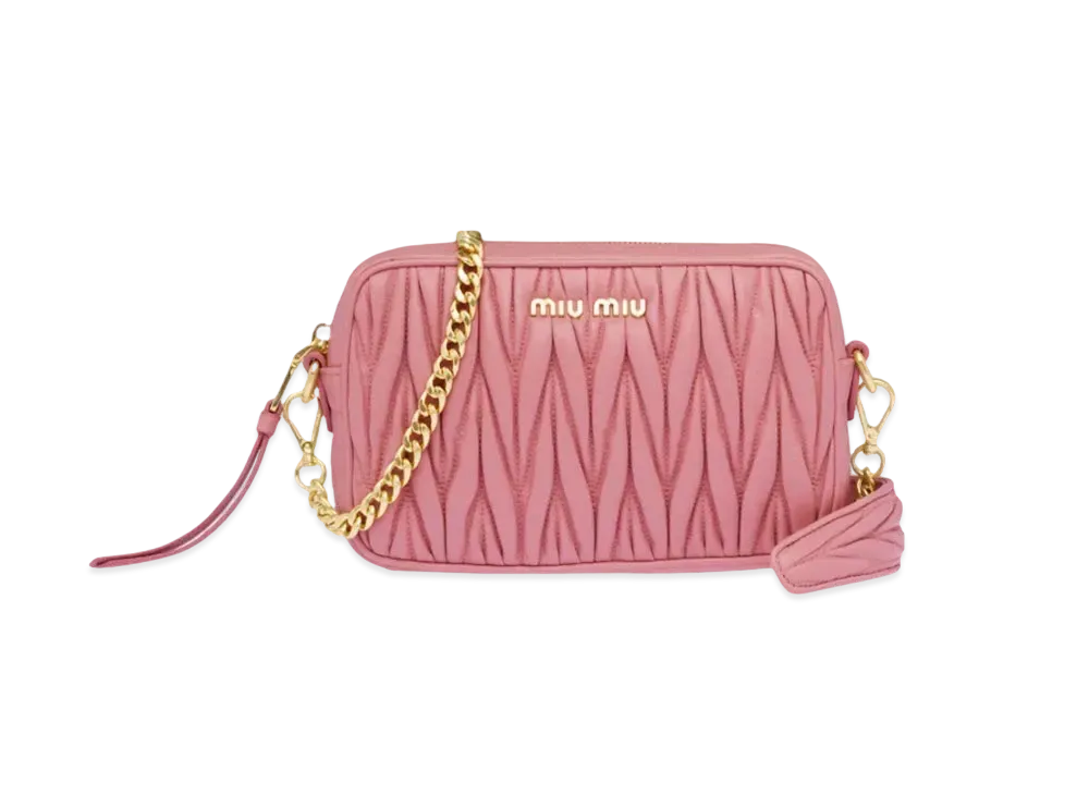 MIU MIU Materasse Leather Shoulder Bag "Pink"