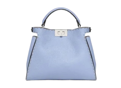 FENDI Peekaboo Essentially Leather Bag "Light Blue"