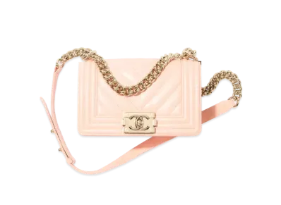 CHANEL Boy Chanel Small Hand Bag Grained Calfskin "Orange"