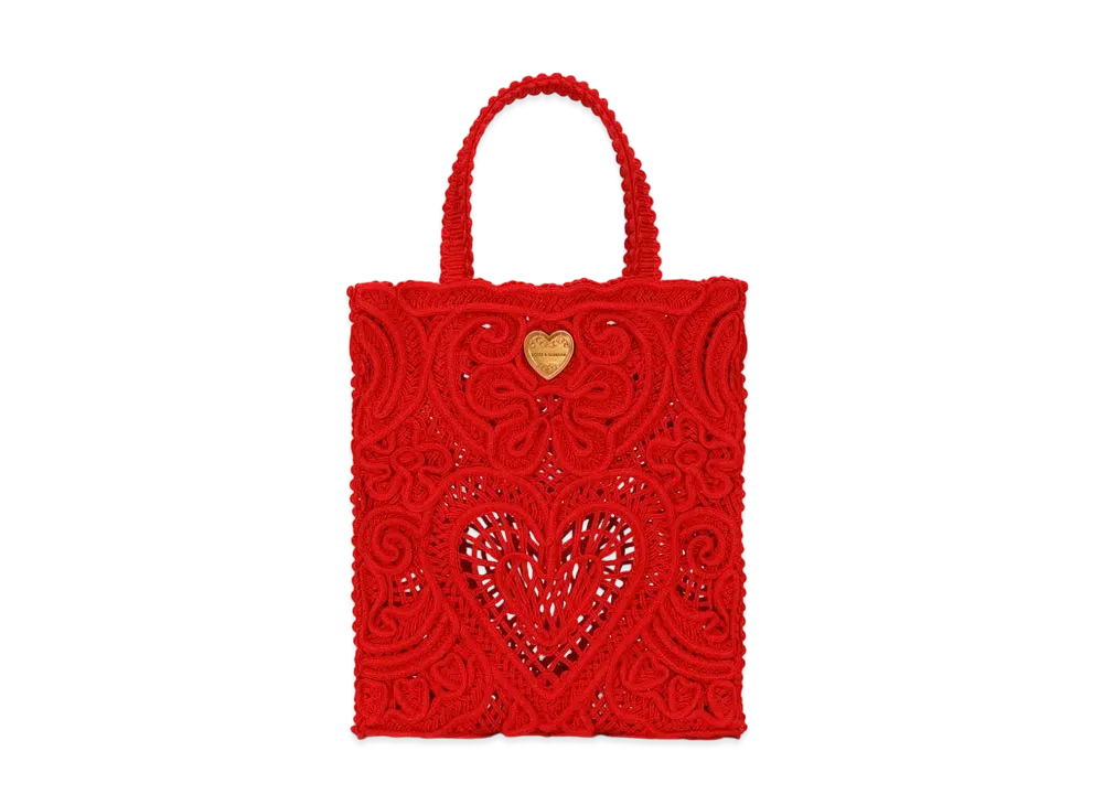 Dolce&Gabbana Beatrice Shopping Bag Small Code Race Embloteri "Red"