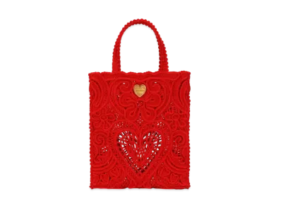 Dolce&Gabbana Beatrice Shopping Bag Small Code Race Embloteri "Red"