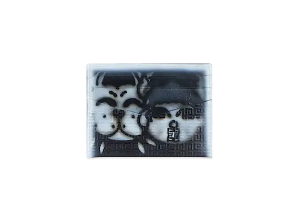GIVENCHY Card Holder In 4G Leather With Tag Effect Prints "Black"