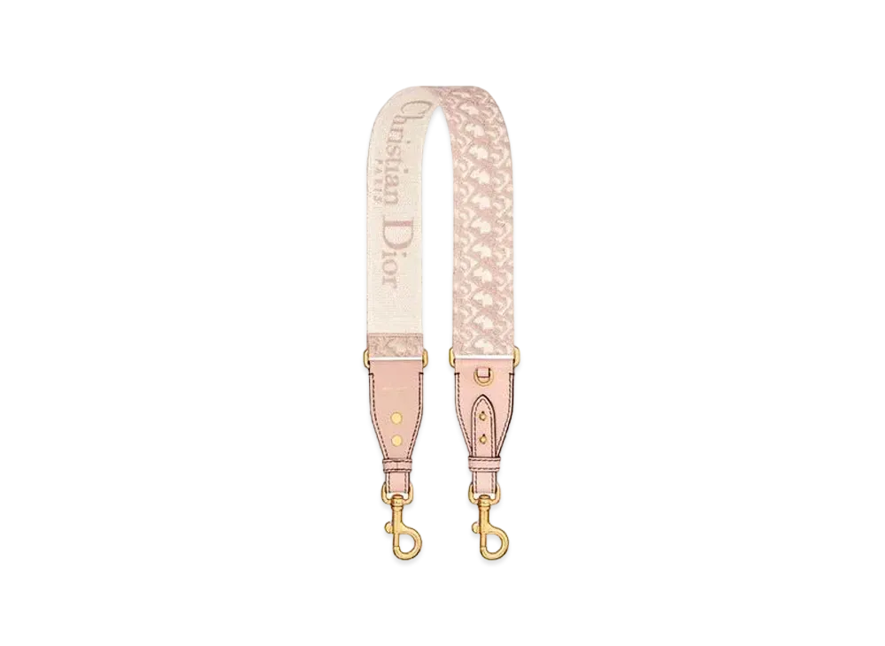 Dior Shoulder Strap Dior Oblique Embroidery "Rose"