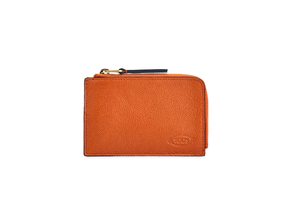 TOD'S Leather Card Holder "Orange"