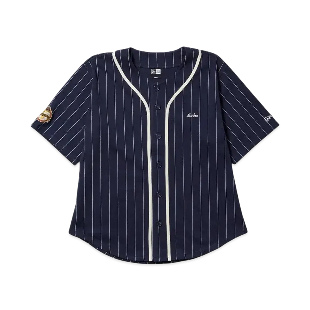 NEW ERA Heavyweight Cotton Baseball Shirt "Navy Stripe"