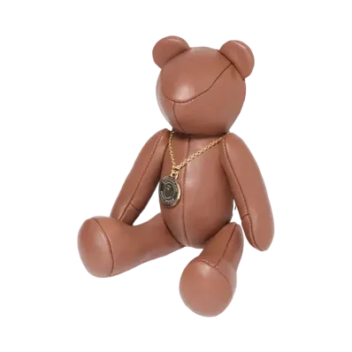A BATHING APE Solid Camo Leather Bear Plush Doll 25CM "Brown"