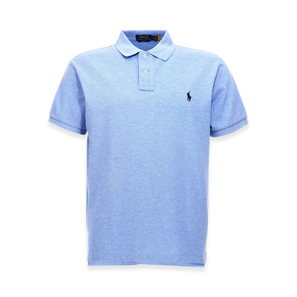 Polo Ralph Lauren Melange Piquet Polo Shirt "Light Blue"