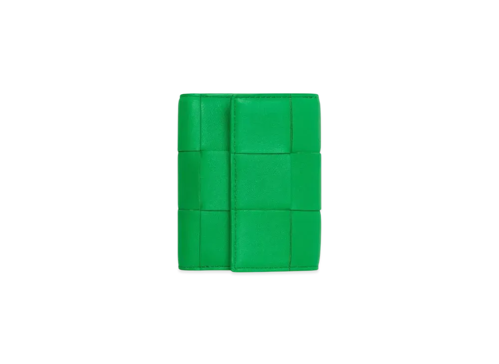 Bottega Veneta Cassette Tri-Fold Zip Wallet "Parakeet"