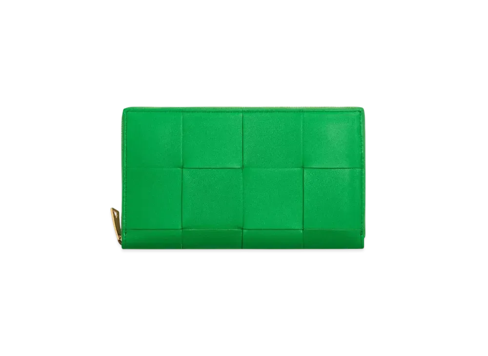 Bottega Veneta Cassette Zip Around Wallet "Parakeet"