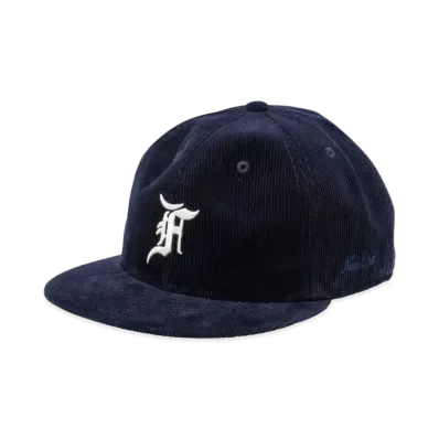 NEW ERA x FEAR OF GOD ESSENTIALS 59Fifty Corduroy F Logo Walnut Kelly Green Undervisor "Navy"