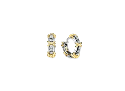 Tiffany & Co. Sixteen Stone Narrow Earrings with Diamonds "Platinum/18K Yellow Gold"