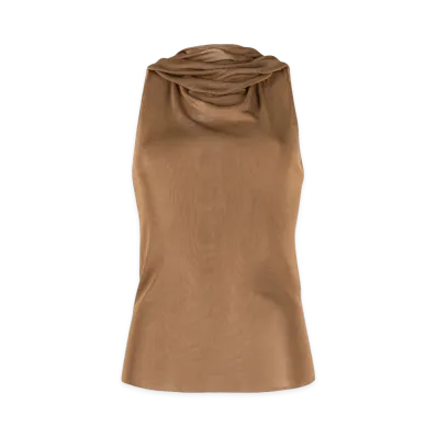 Saint Laurent Women's Top "Brown/Beige"