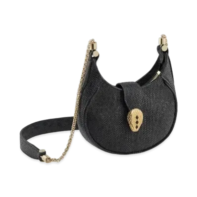 BVLGARI Serpenti Ellipse Crossbody Mini Bag "Black"