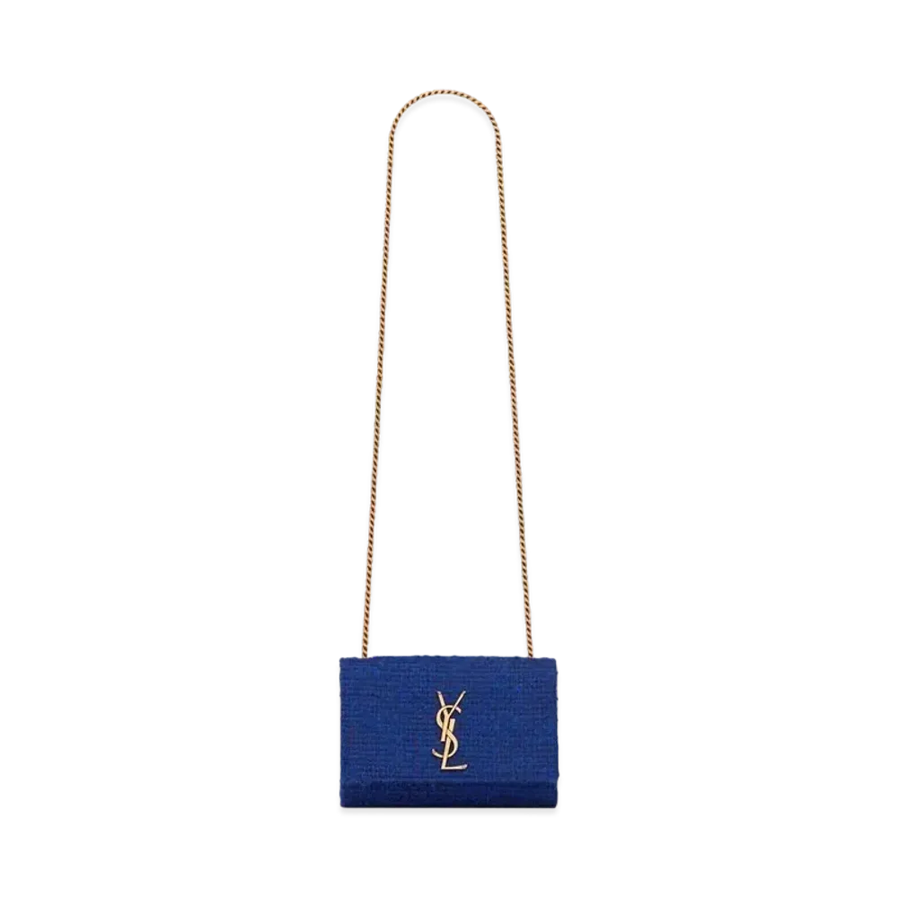 Saint Laurent Kate Small In Boucle Tweed "Indigo Blue"