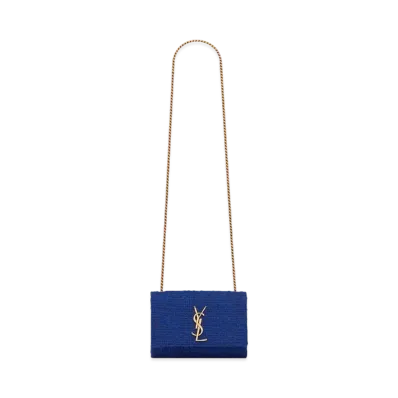 Saint Laurent Kate Small In Boucle Tweed "Indigo Blue"