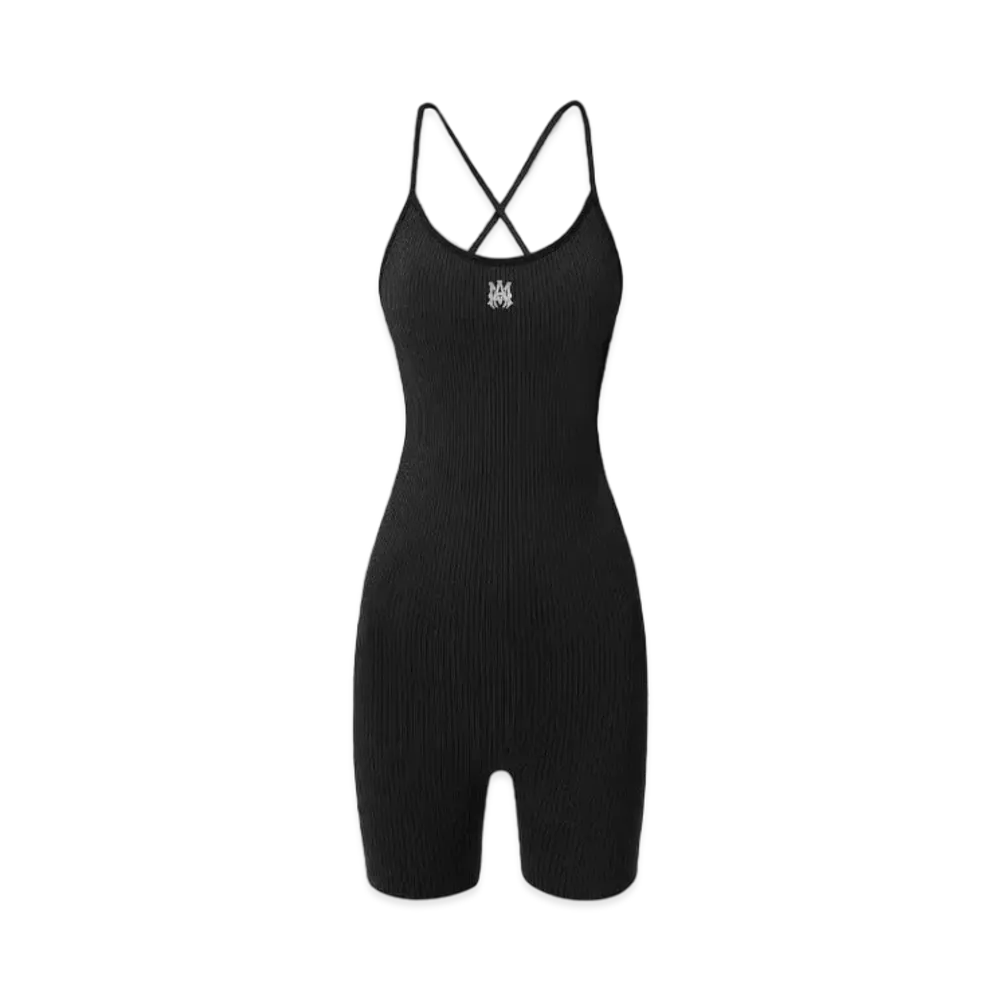 AMIRI Women'S MA Ribbed Seamless Romper "Black"