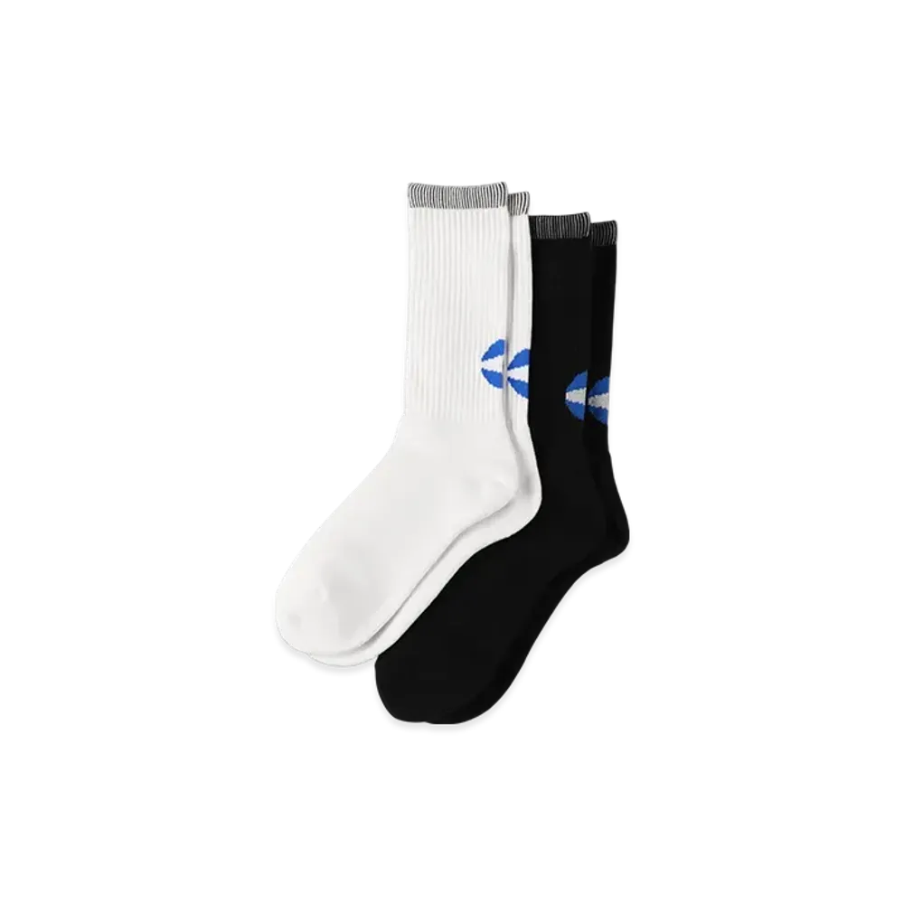 S.F.C / Stripes For Creative x ADVANCED RESEARCH 2Pack Logo Socks "White/Black"