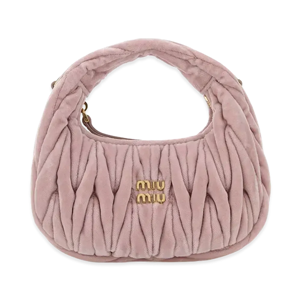MIU MIU Women's Velvet Mini Wander Handbag "Pink"