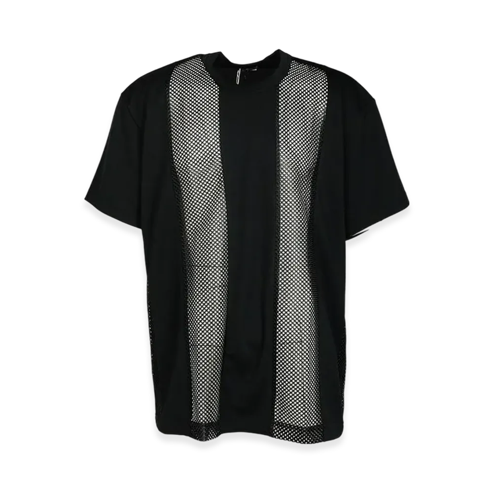COMME des GARCONS HOMME PLUS Polyester Kanoko Polyester Mesh Tee "Black/Black"