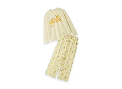 GELATO PIQUE x Pokemon One Point Long Sleeve Tee & Long Pants Set "Yellow"